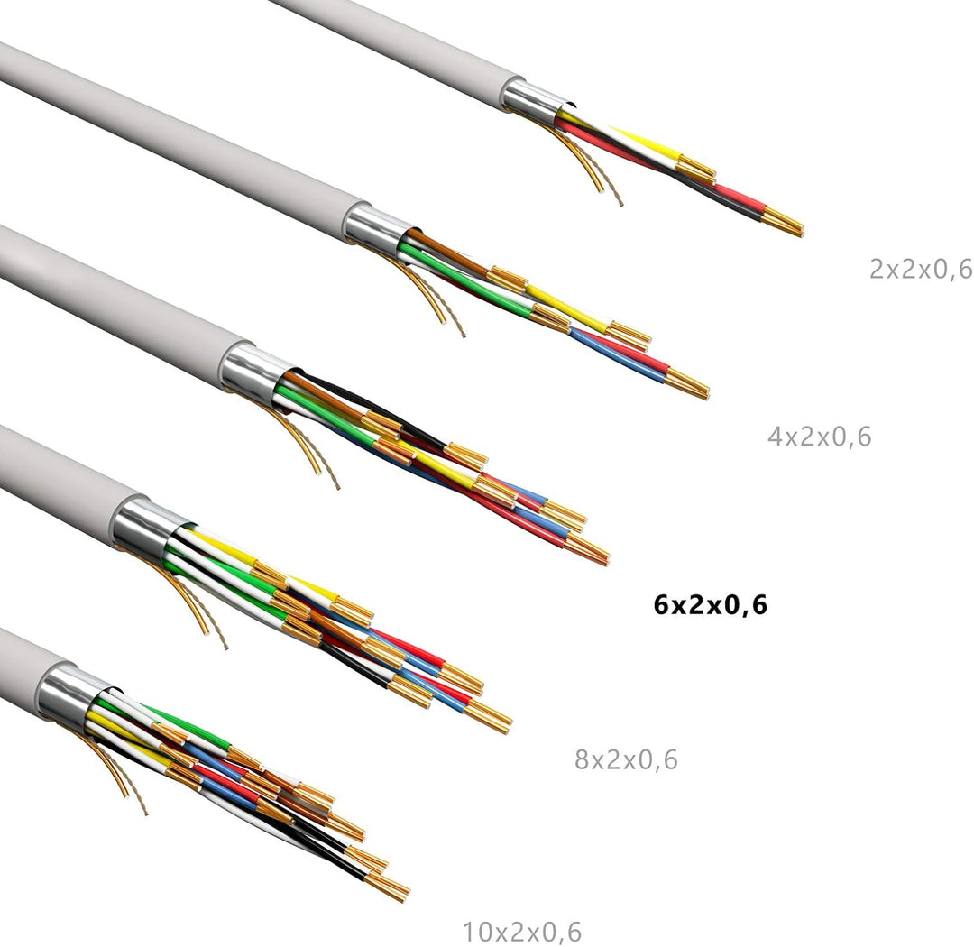 HB-DIGITAL Telefonkabel 100m 6 x 2 x 0,6 J-Y(ST) Y Verlegekabel JYSTY 12 Adern Telefonleitung 100m 6