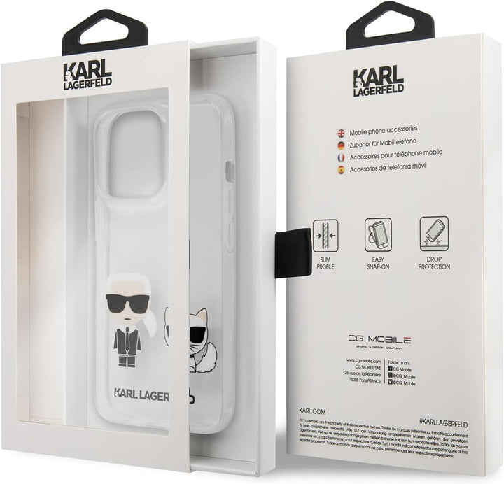 CG MOBILE Karl Lagerfeld Flexible Hartschale Ikonik Choupette Kompatibel mit iPhone 13 Pro Max Langl