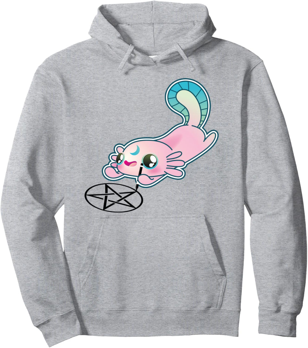 Axolotl Pentagram Goth Axolotl Pullover Hoodie