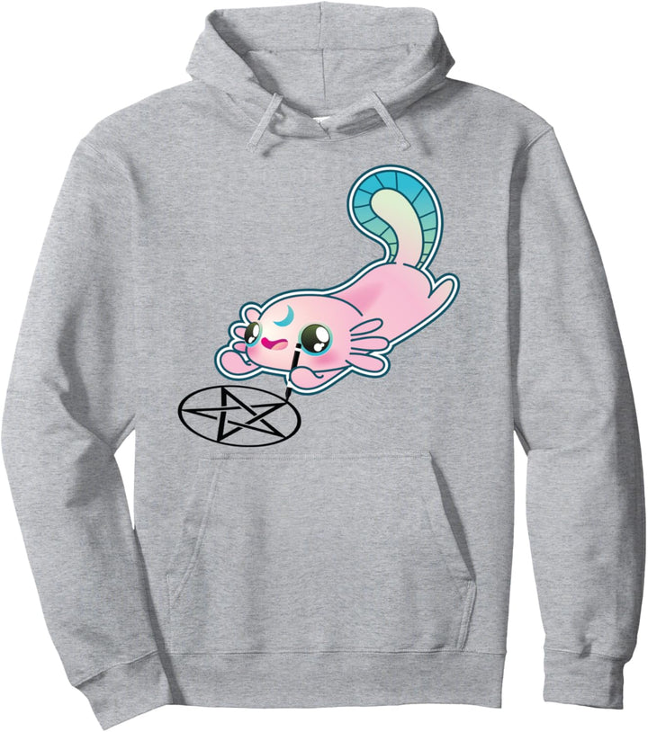 Axolotl Pentagram Goth Axolotl Pullover Hoodie