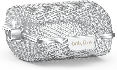 Onlyfire Universal Edelstahl Grillkorb für Drehspiess, Grillrondell für Grillspiess, Grillspiesskorb