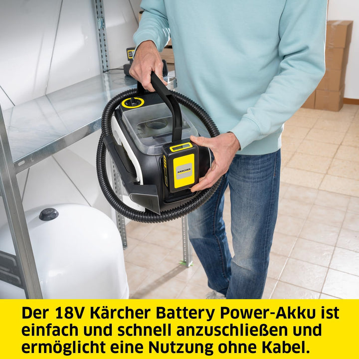 Kärcher SE 3-18 Compact Home, Akku-Waschsauger, Weiss (Extra Wasch-und Fugendüse zur Polsterreinigun