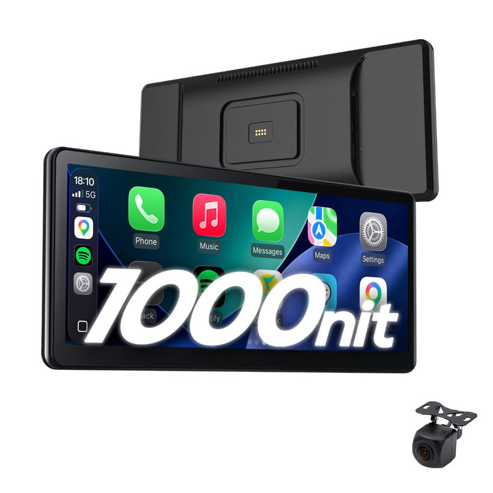 CarpodGo T4 8,9" 60 fps – Tragbares Auto-Display mit kabellosem &amp; kabelgebundenem CarPlay, unterstüt
