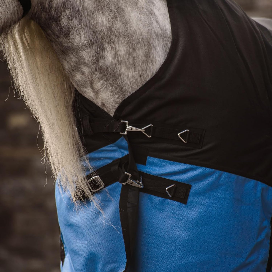 Pferdedecke 1200D High Neck 50g, 100g, 200g Weidedecke Winterdecke Regendecke Turnout : 100g Black/B