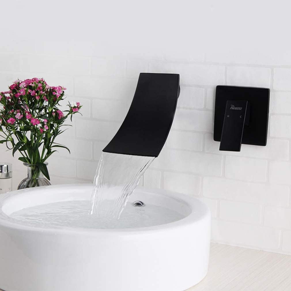 Wasserhahn Wasserfall Wandmontage Waschtisch Armatur Unterputz mit Wasserfall Wandarmatur 2 loch Mis