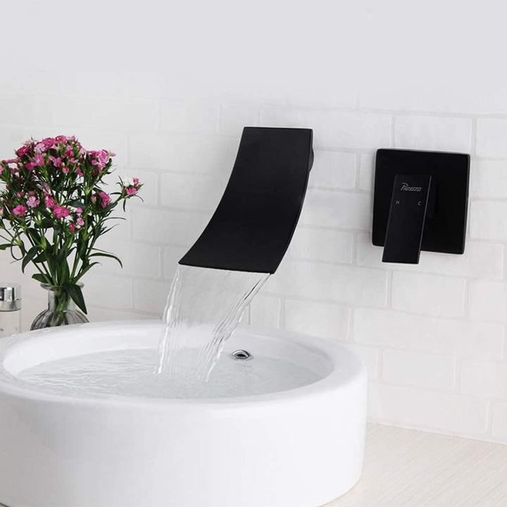 Wasserhahn Wasserfall Wandmontage Waschtisch Armatur Unterputz mit Wasserfall Wandarmatur 2 loch Mis