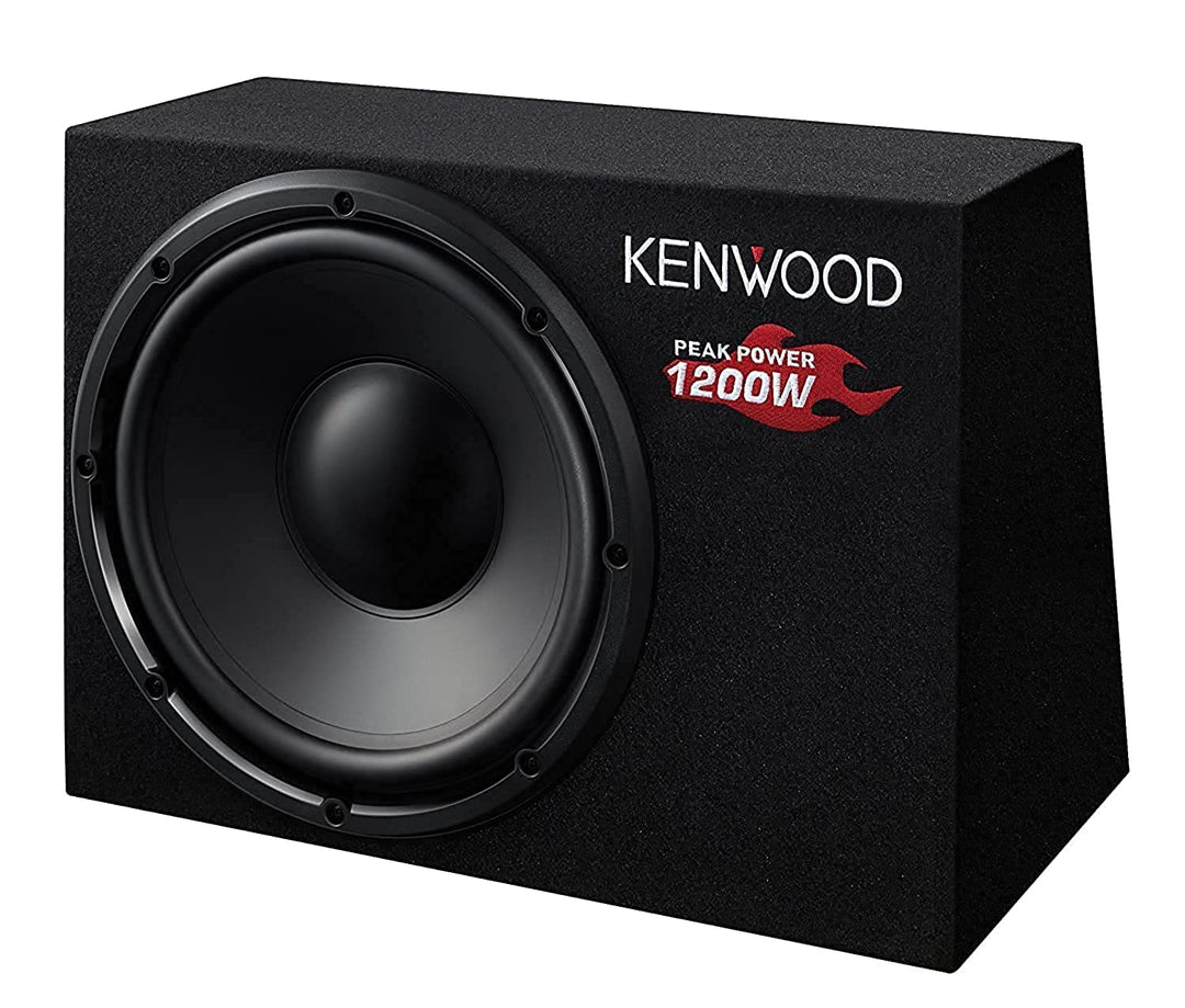Kenwood KSC-W1200B Subwoofer (300mm, 1200 Watt),Schwarz Single, Single