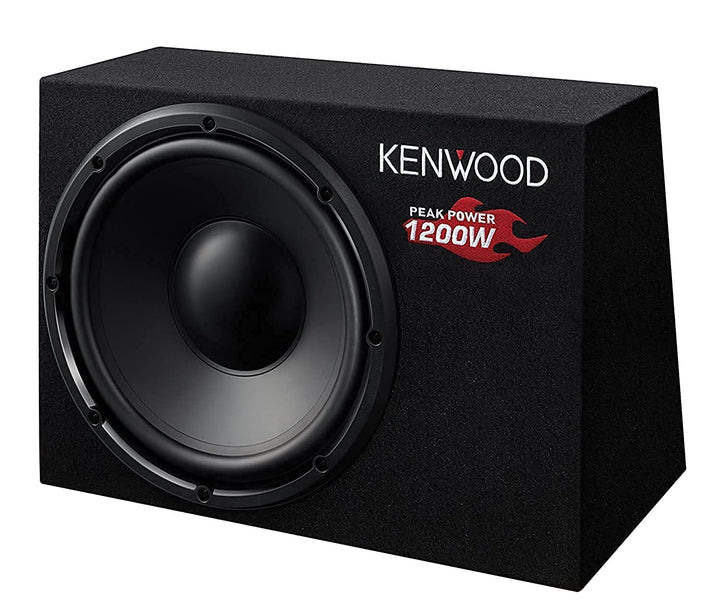 Kenwood KSC-W1200B Subwoofer (300mm, 1200 Watt),Schwarz Single, Single