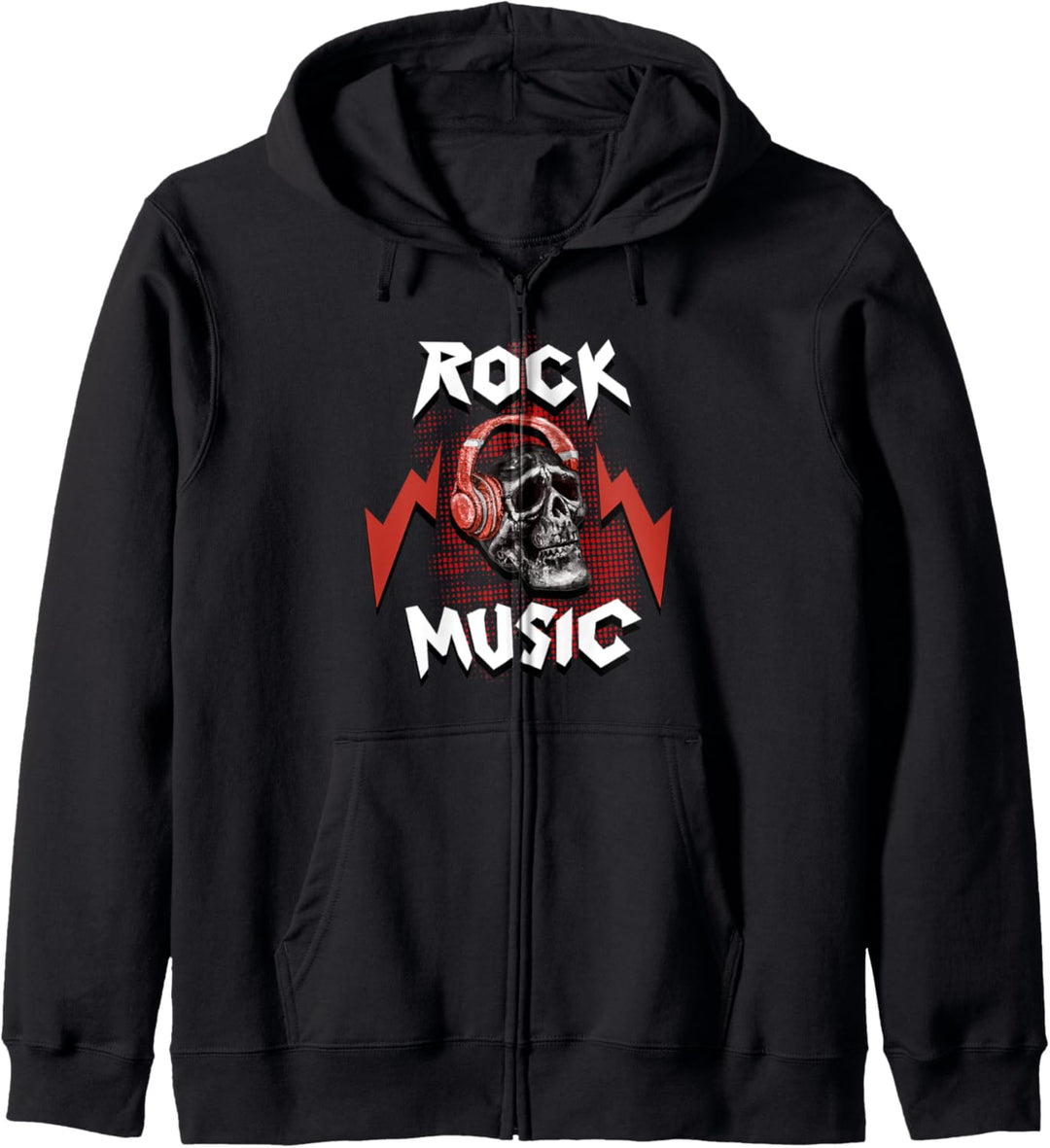 Rock Musik Schädel Profil Kopfhörer. Geschenk Kapuzenjacke