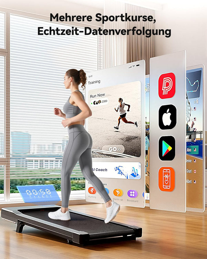 Walking Pad mit Steigung 6% Lacuffy, Laufband für Zuhause 6km/h & 12km/h mit Fernbedienung und App,