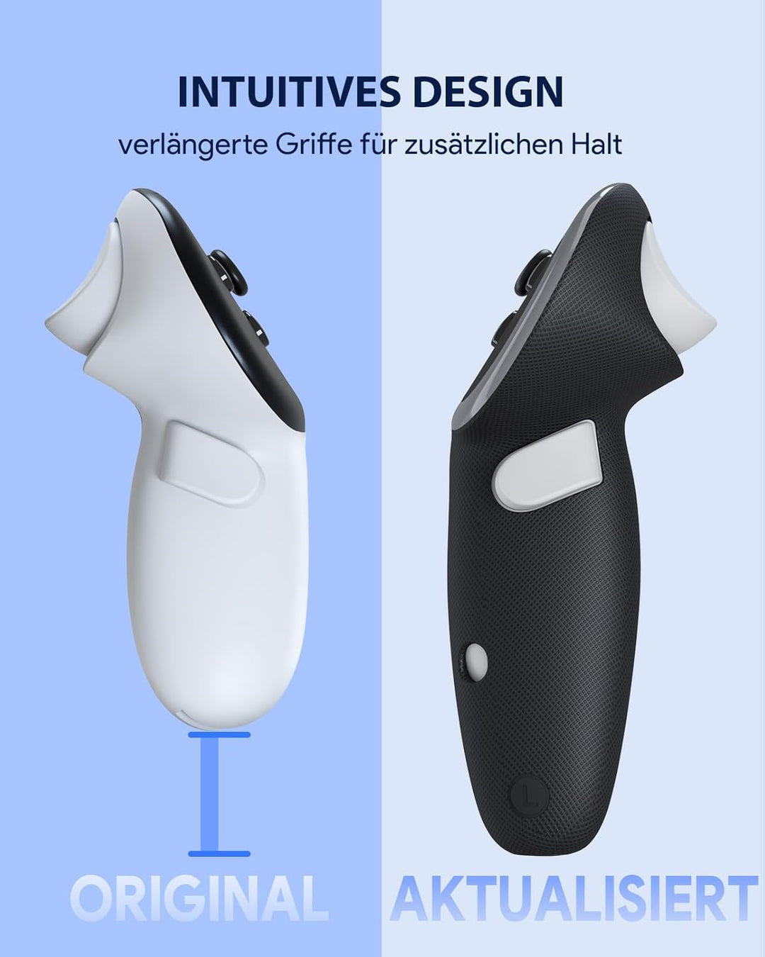 Aubika Wiederaufladbare Controller-Griffabdeckung für Quest 3S, Oculus Quest 3 Griffe Zubehör, mit 2