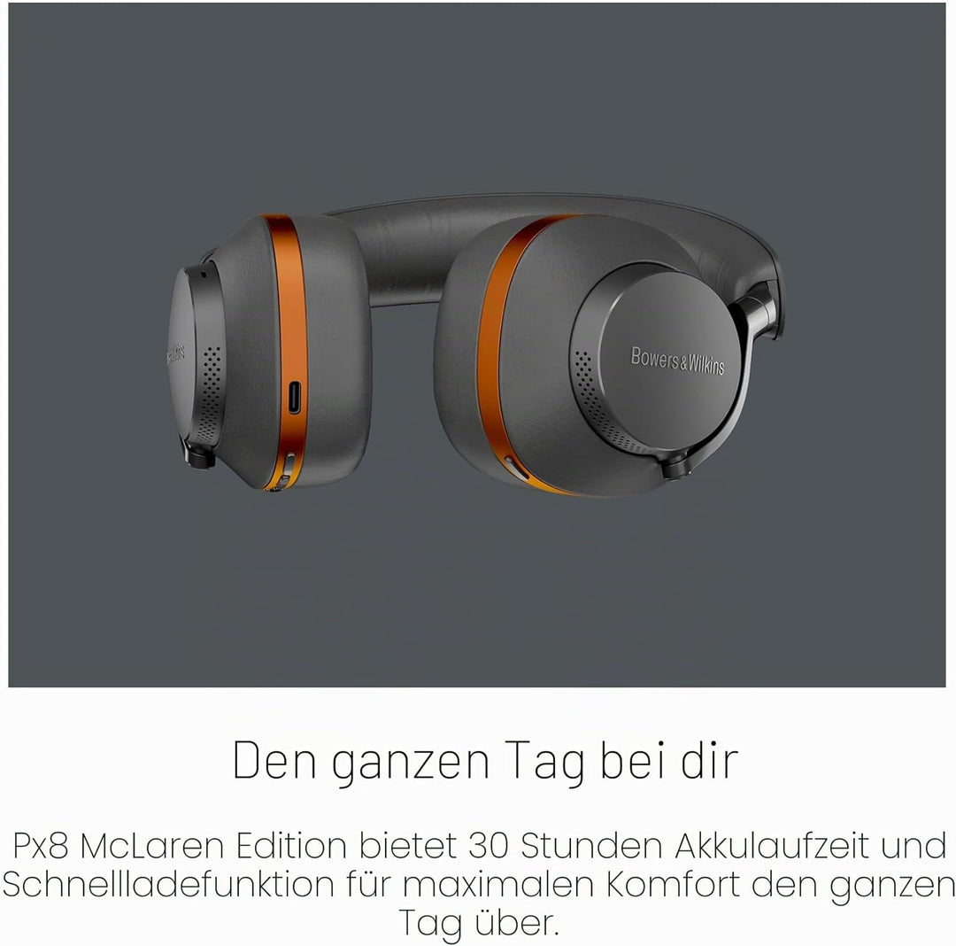 Bowers & Wilkins PX8 McLaren Edition Over-Kopfhörer mit Geräuschunterdrückung, kabellos, Bluetooth 5