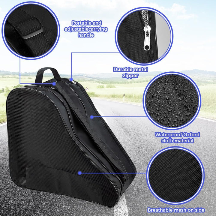 PERFETSELL Tasche Erwachsene Rollschuhetasche Ice Skate Eishockey Bag Skischuhtasche mit Verstellbar