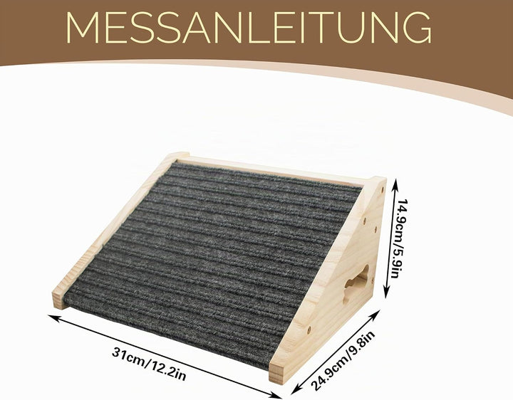 Hölzerne Hunderampe für Treppen, Haustierstufen mit niedrigem Winkel und Rutschfester Oberfläche, Hi