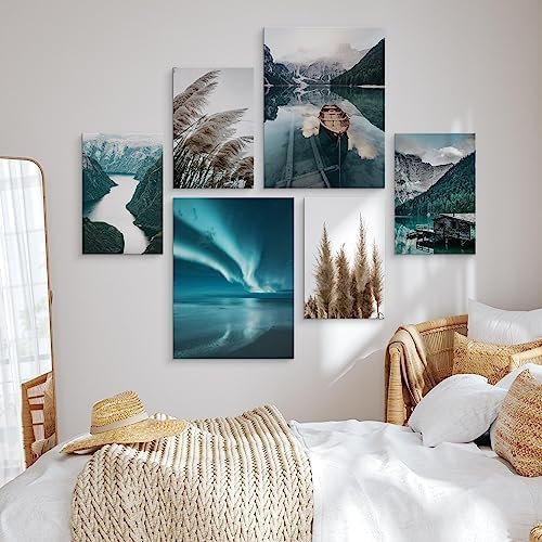Muralo - Wandbilder Set - Leinwand Bilder Set Aufhängefertig - Bilder für Wohnzimmer Schlafzimmer -