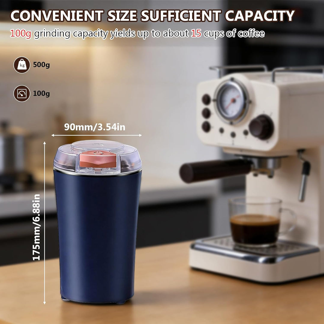 Kaffeemühle Elektrisch, Elektrisch Gewürzmühle und Kaffee Mühle mit Edelstahl Klinge und Sicherheits