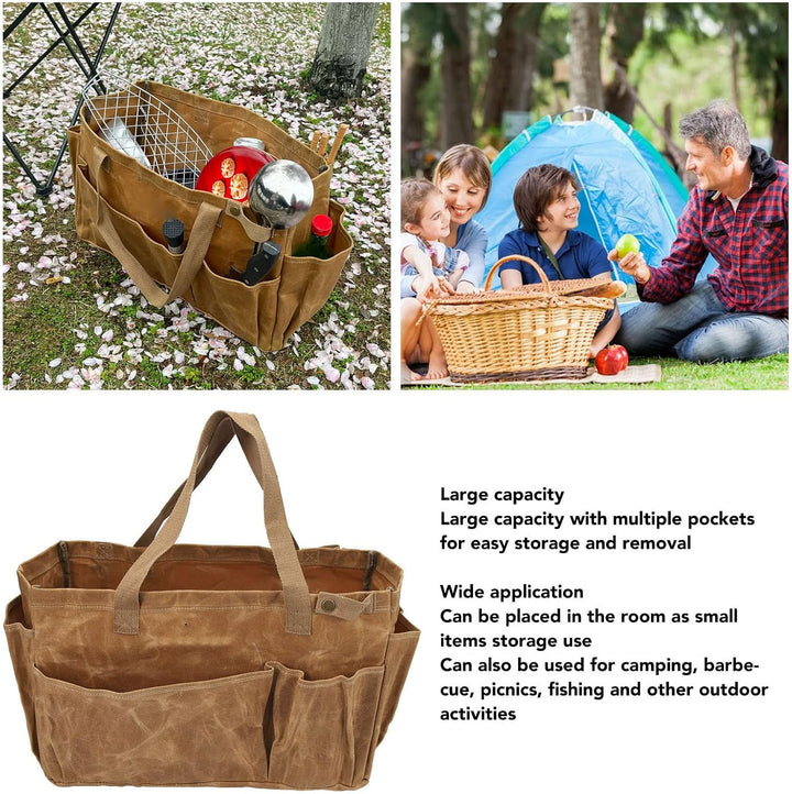 Canvas-Topftasche, verschleissfest, grosses Fassungsvermögen, bequemer Griff für Camping (Khaki), Kh