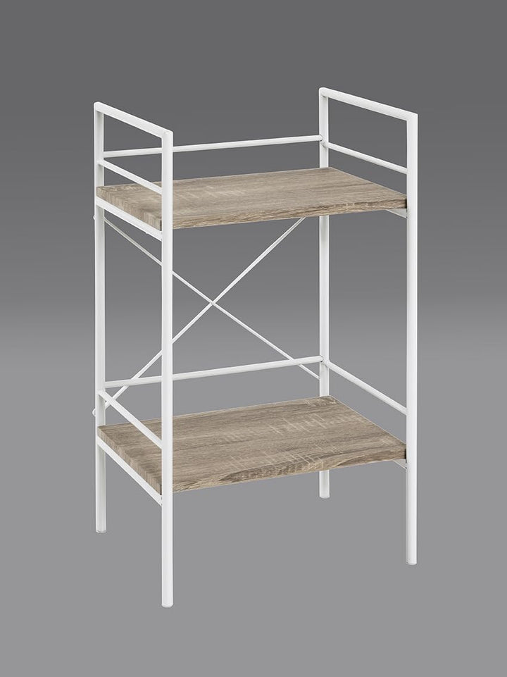 HAKU Möbel Beistelltisch, MDF, weiss-eiche hell, B 34 x T 27 x H 62 cm, Weiss-eiche Hell