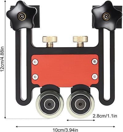 2 Stück im Set Doppelrad-Gleitführungsrolle, Holzbearbeitungswerkzeuge, Pressenvorschubführung, Hilf