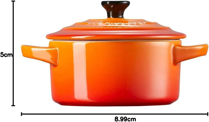 Le Creuset Mini-Cocotte aus Steinzeug, 200 ml, 10 x 5 cm, Ofenrot, 71901100900100, Ofenrot