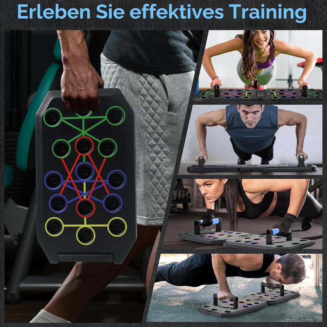 Push-Up Liegestütz-Brett,Liegestütze mit Griff mit Zähl-Timer,Faltbares Multifunktions Fitness-Board