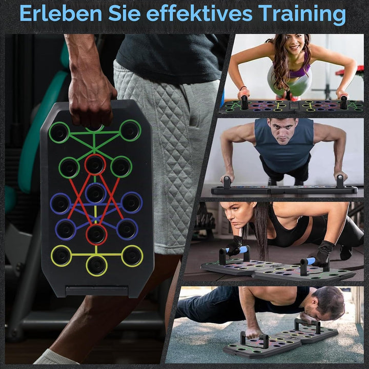 Push-Up Liegestütz-Brett,Liegestütze mit Griff mit Zähl-Timer,Faltbares Multifunktions Fitness-Board