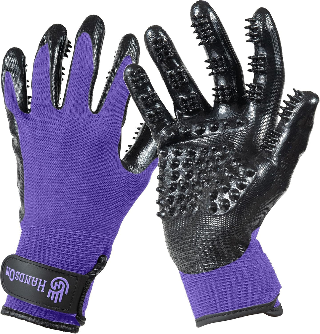 H HANDSON Fellpflege-Handschuhe für Haustiere, patentiert, Nr. 1, preisgekrönte Handschuhe zum Ausfa