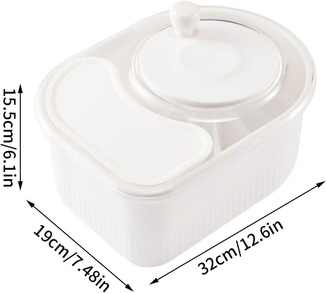 Multifunctional Fruit Cleaner Spinner with Hand Crank, Rotating Vegetable Washer and Potato Scrubber