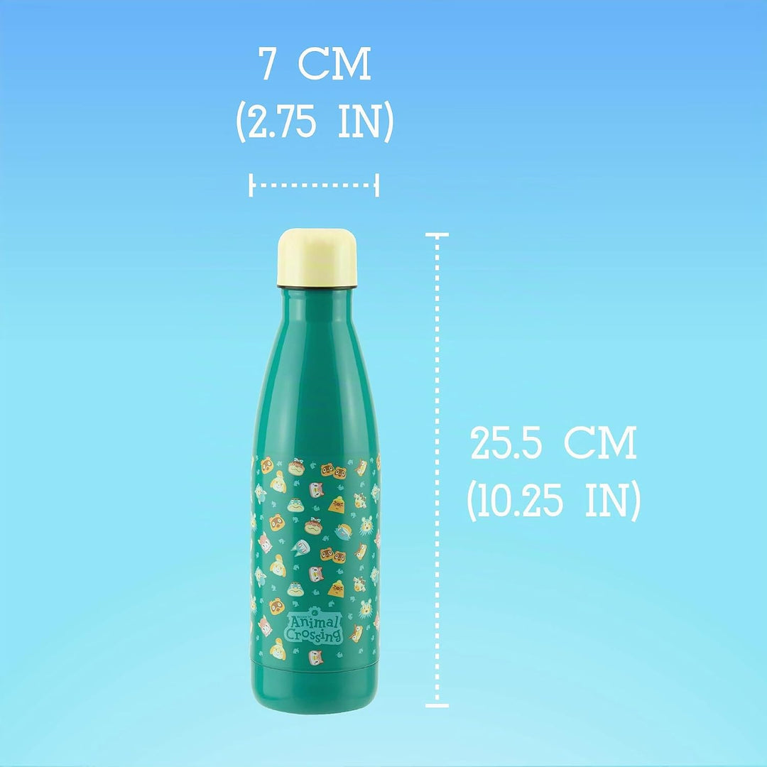 Paladone Animal Crossing Trinkflasche aus Metall, Edelstahl Mehrfarbig