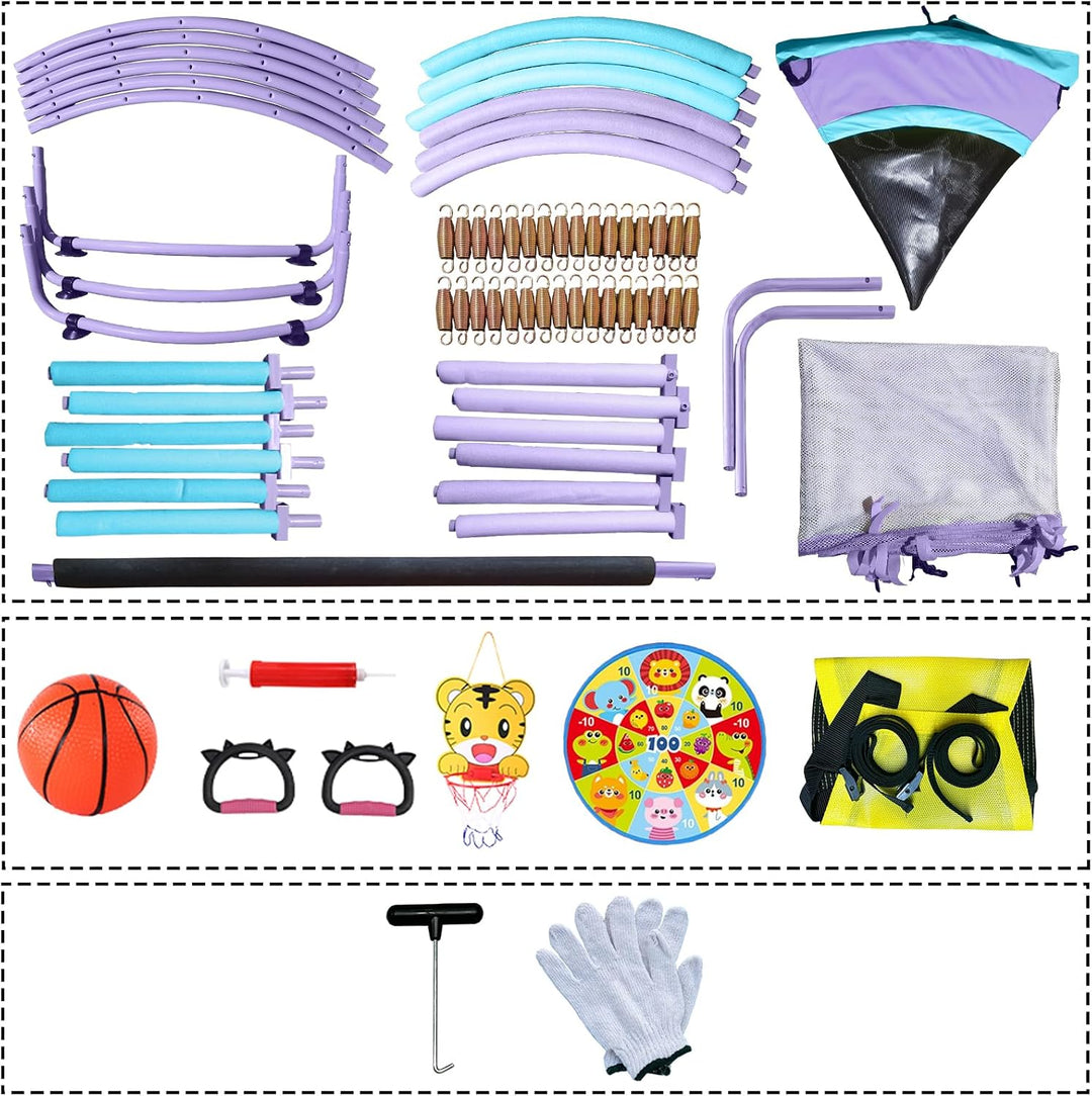Indoor &amp; Outdoor Trampolin with Net for Kinder Ø 140 cm, 55 | Kinder Trampolin with Adjustable Gymna