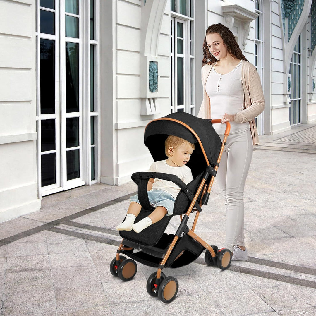 OHMG Kids Kinderwagen mit Babywanne,2 in 1,ultrakompakt,Kompakter Buggy mit Schultergurt,5-Punkt-Gur