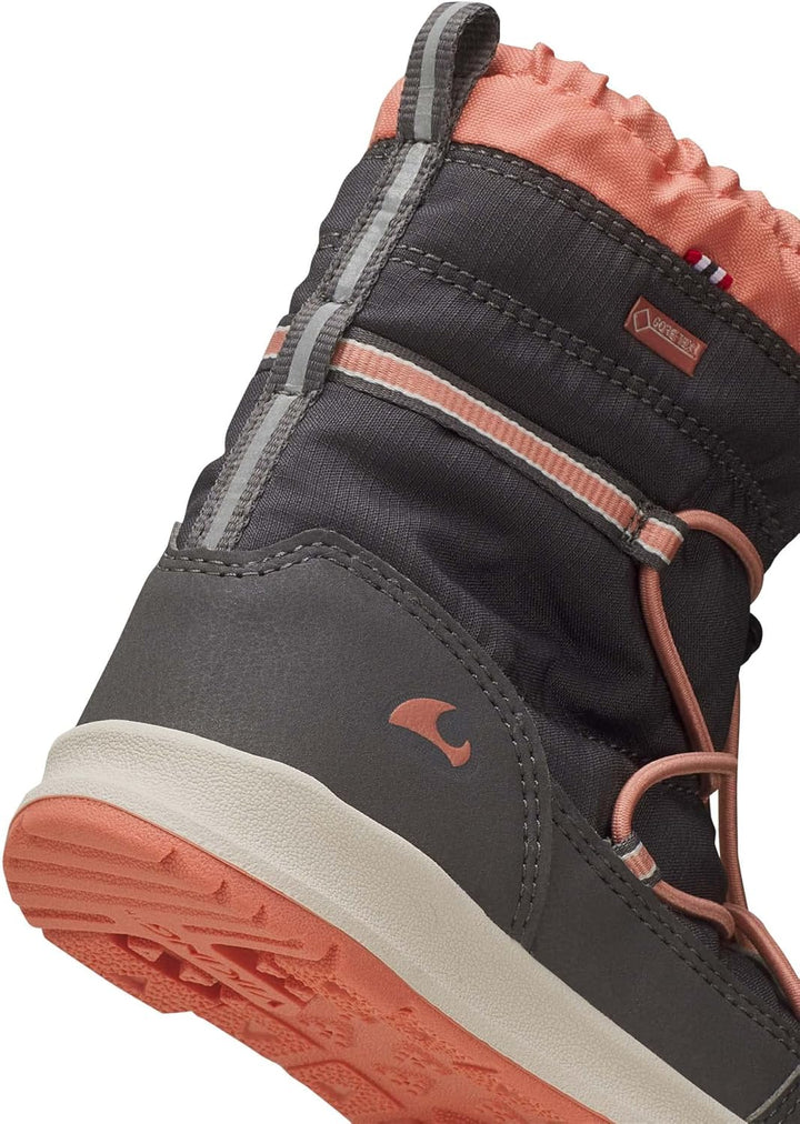 Viking Unisex Kinder Oksval High GTX Warm Walking Shoe 25 EU Dark Grey Peach, 25 EU Dark Grey Peach