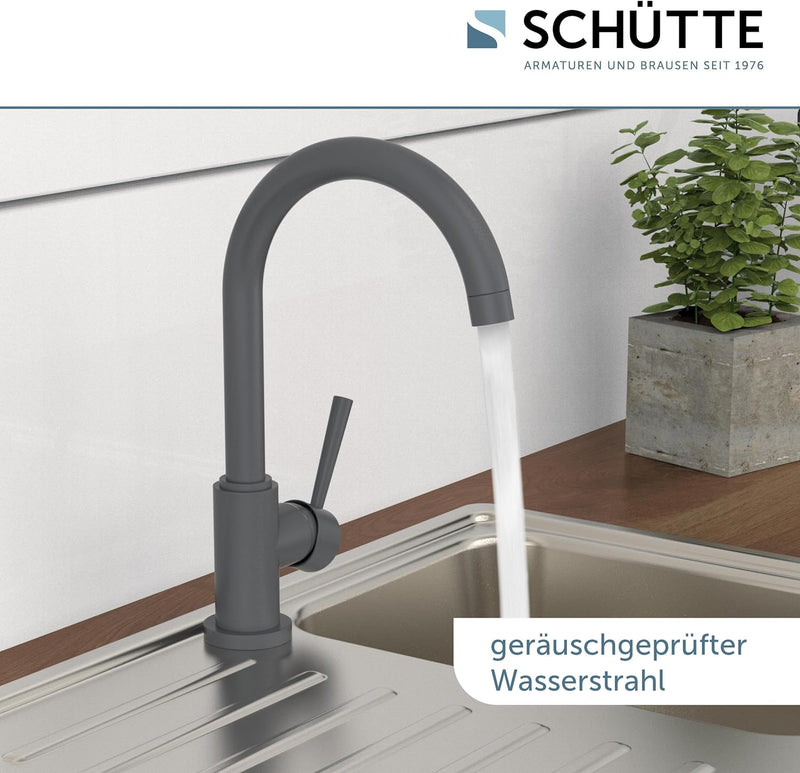 SCHÜTTE 79164 Küchenarmatur Cornwall, 360 Grad schwenkbarer Wasserhahn Küche, Mischbatterie für die