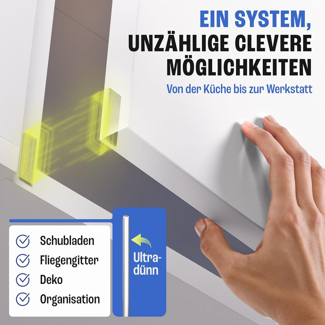 Magnetastico® | 40 Stück Selbstklebende Neodym Magnete N52 Rechteck 30x10x1 mm | Starke Klebemagnete