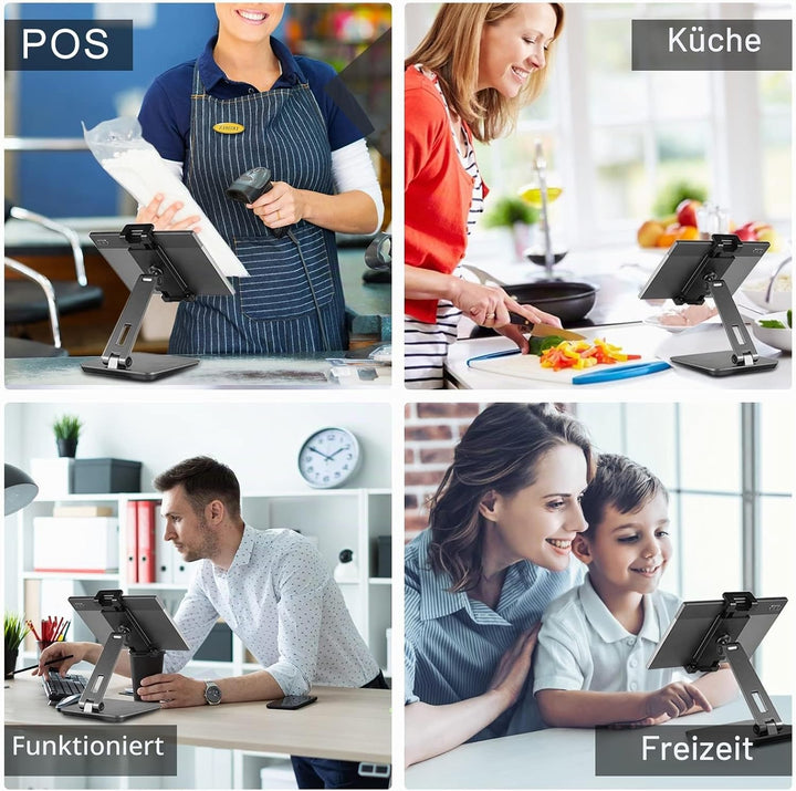 SHUOSUO Tablet Ständer Verstellbar & Faltbar, Schwerer Aluminium Tablet Halterung Halter Tisch, komp