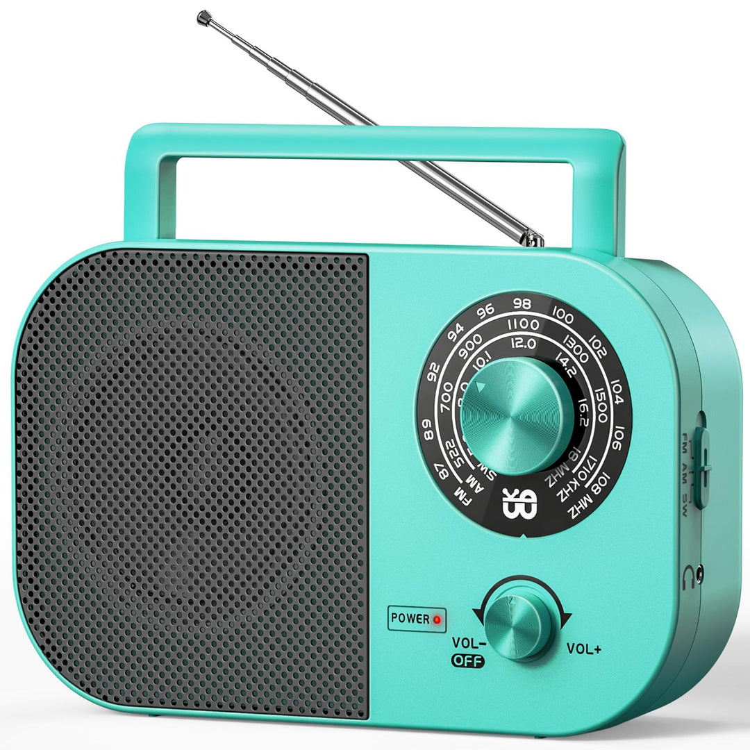 Tragbares Radio AM,FM,SW,UKW Kofferradio Netz und Batteriebetrieb, mit Bestem Empfang, Eingebautem L