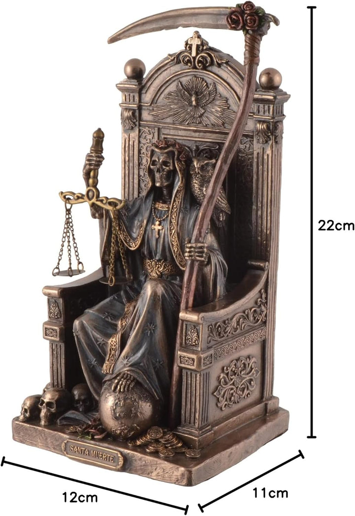 Santa Muerte auf Thron mit Sense und Waage - bronziert/coloriert by Veronese