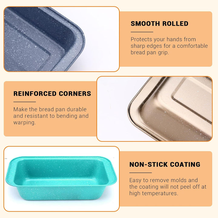 Huakaile Kastenform aus Karbonstahl, Antihaft-Brotform, rechteckig, Backformen-Set zum Backen, Kuche