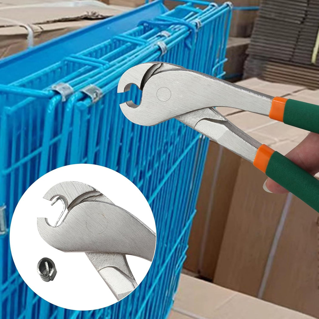 J-Clip, Käfigbauzange, Drahtklemme, ergonomische J-Zange mit gebogenem Auslauf zum Bau von Kaninchen