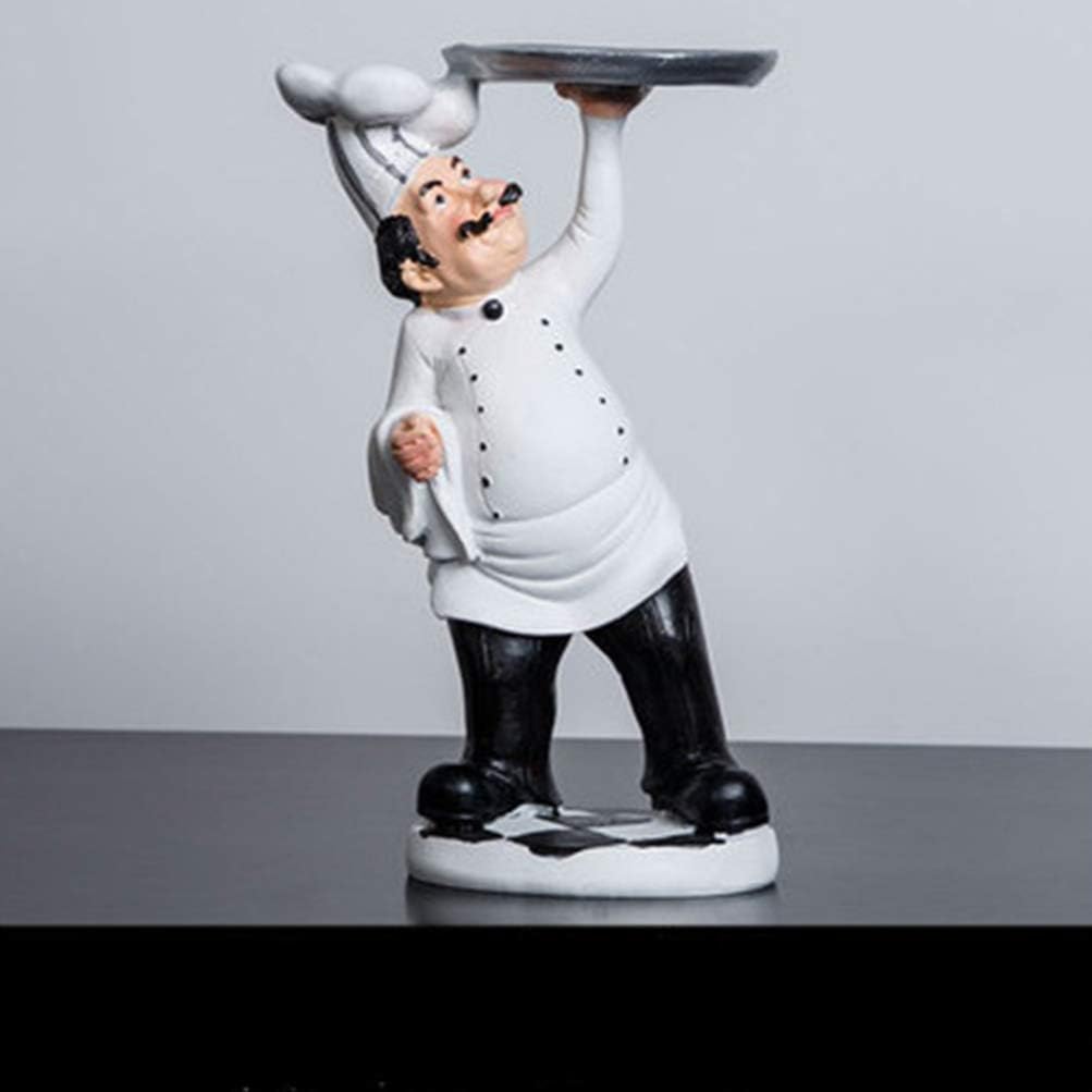 Supvox Französischer Koch Figur Koch Koch Sammlerstück für Theke Restaurant Café Bäckerei Hotel Tisc