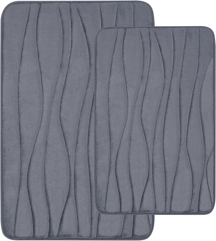 Homaxy Badematten Set 2 teilig Memory Foam Saugfähige Badteppich Set rutschfeste Waschbar Badvorlege