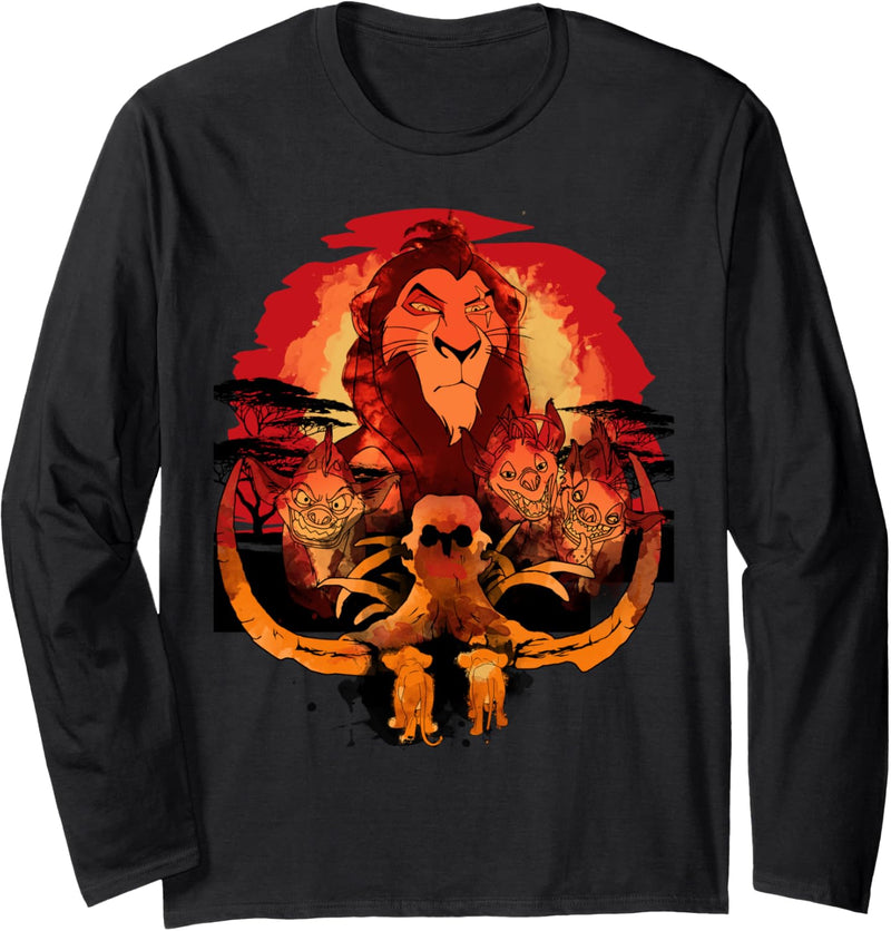 Disney The Lion King Scar Simba Nala Hyenas Sunset Langarmshirt