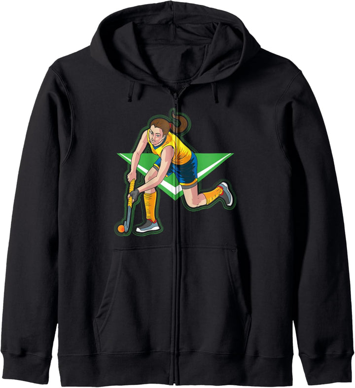 Mädchen, das Feld hockey sport spielt geschenk Kapuzenjacke