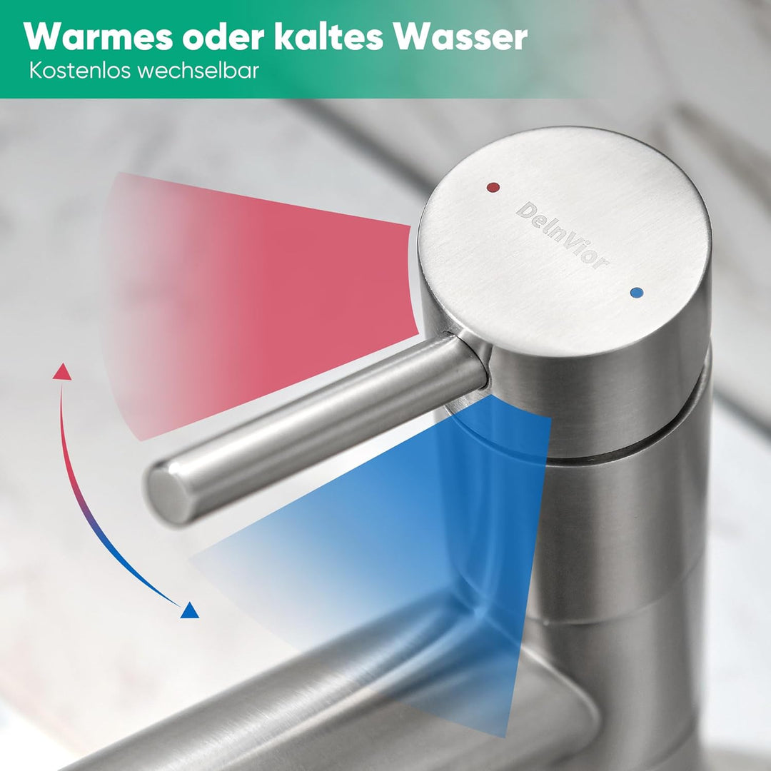 Wasserhahn Küche Spültischarmatur mit ausziehbarer Brause, usziehbarer Wasserhahn 360° schwenkbar zw