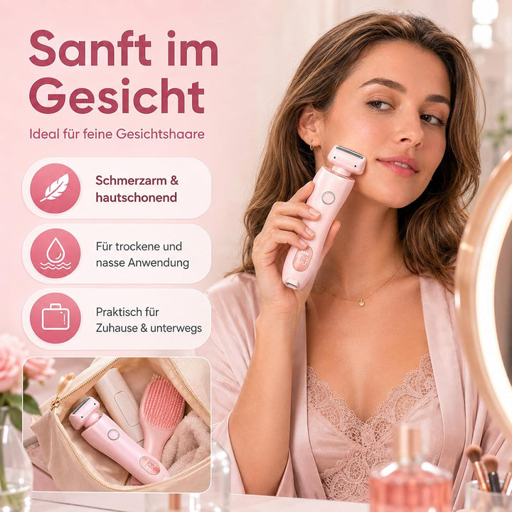 Boulina Rasierer, Aluvea Smooth Trim Rasierer 2.0, Sanfte Haarentfernung für Glatte Haut, Trocken -