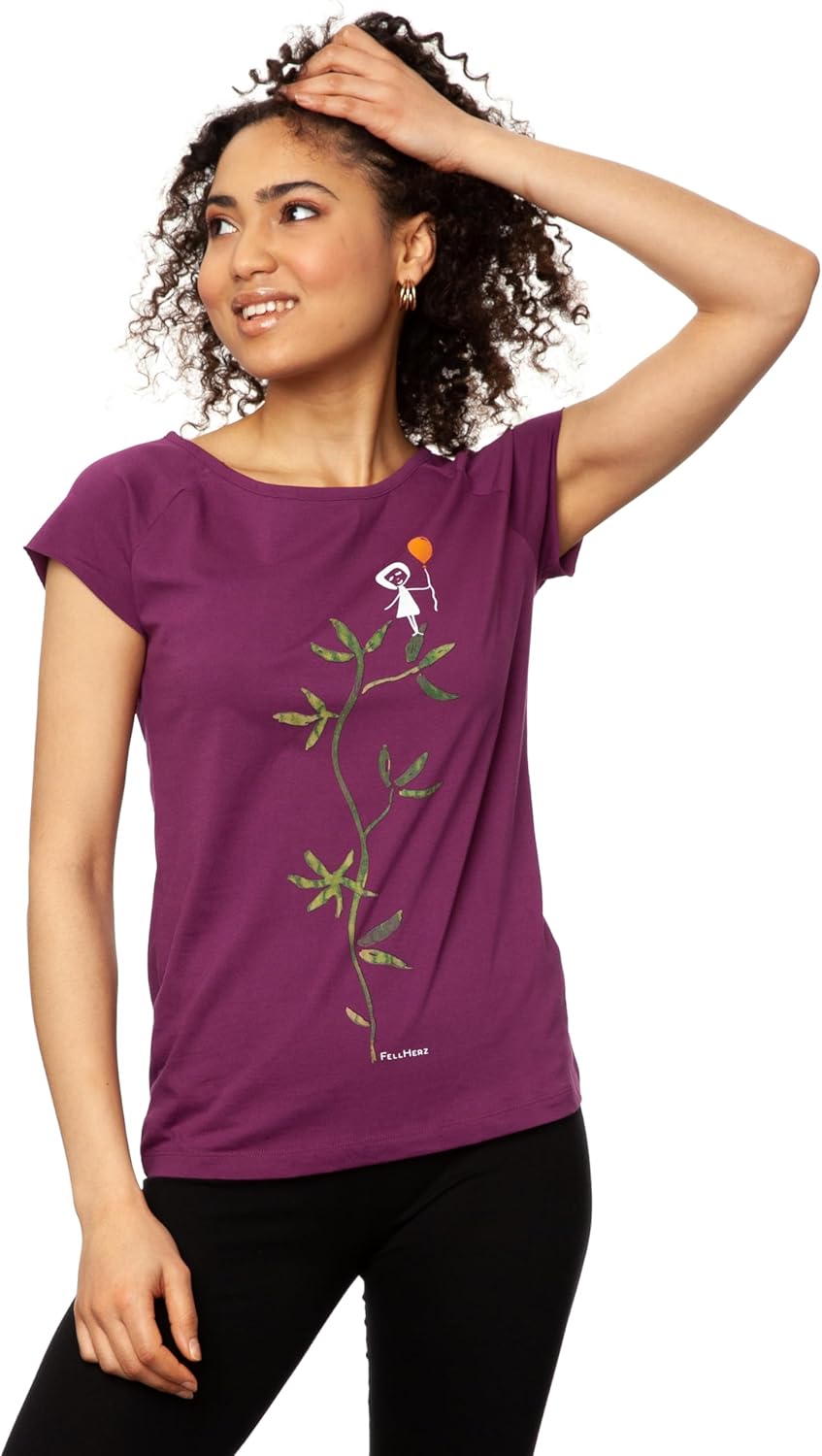 FellHerz Damen T-Shirt Bio Fair und Vegan S Berry, S Berry