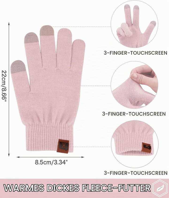 Bequemer Laden Damen Winter Warm Touchscreen Handschuhe Thermo Winterhandschuhe Kaschmir Strickhands