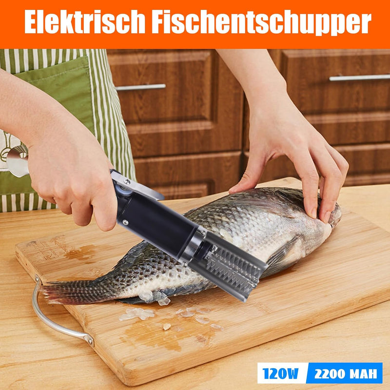 SABUIDDS Elektrischer Fischschupper Edelstahl, Elektrischer Fischschuppen-Entferner, Automatischer F