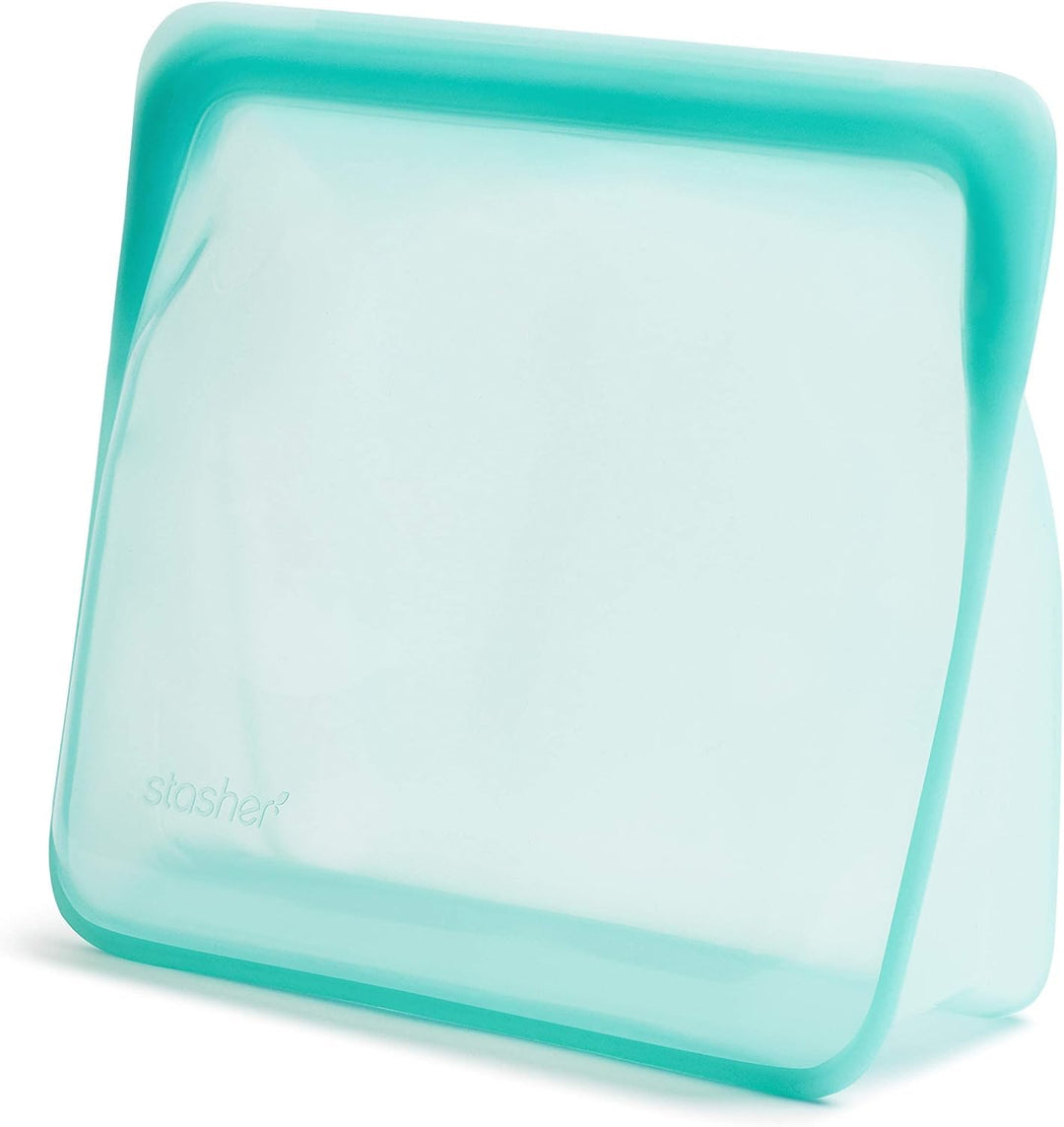 Stasher Silikonbeutel für Lebensmittel, Stand Up Bag Mega (Aqua) | wiederverwendbare Gefrierbeutel |