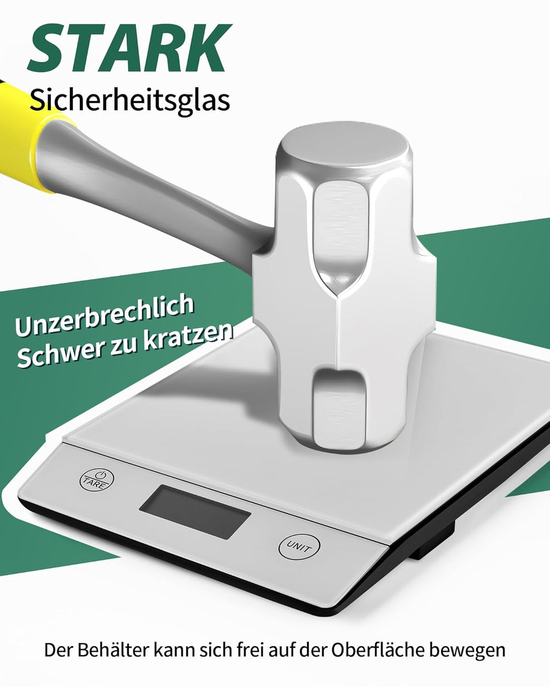 Küchenwaage Digital 10KG Küchenwaagen Glas Digitale Waage Wasserdicht Elektronische Haushaltswaage z